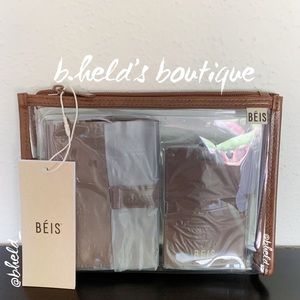 BÉIS The Passport & Luggage Tag Set in Maple Brown Brand New NWT